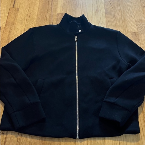 COS Jackets & Blazers - COS Black Neoprene Full Zip Bomber Jacket Sz M